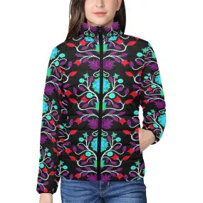 Floral Beadwork Four Clans Winter Women's Stand Collar Padded Jacket