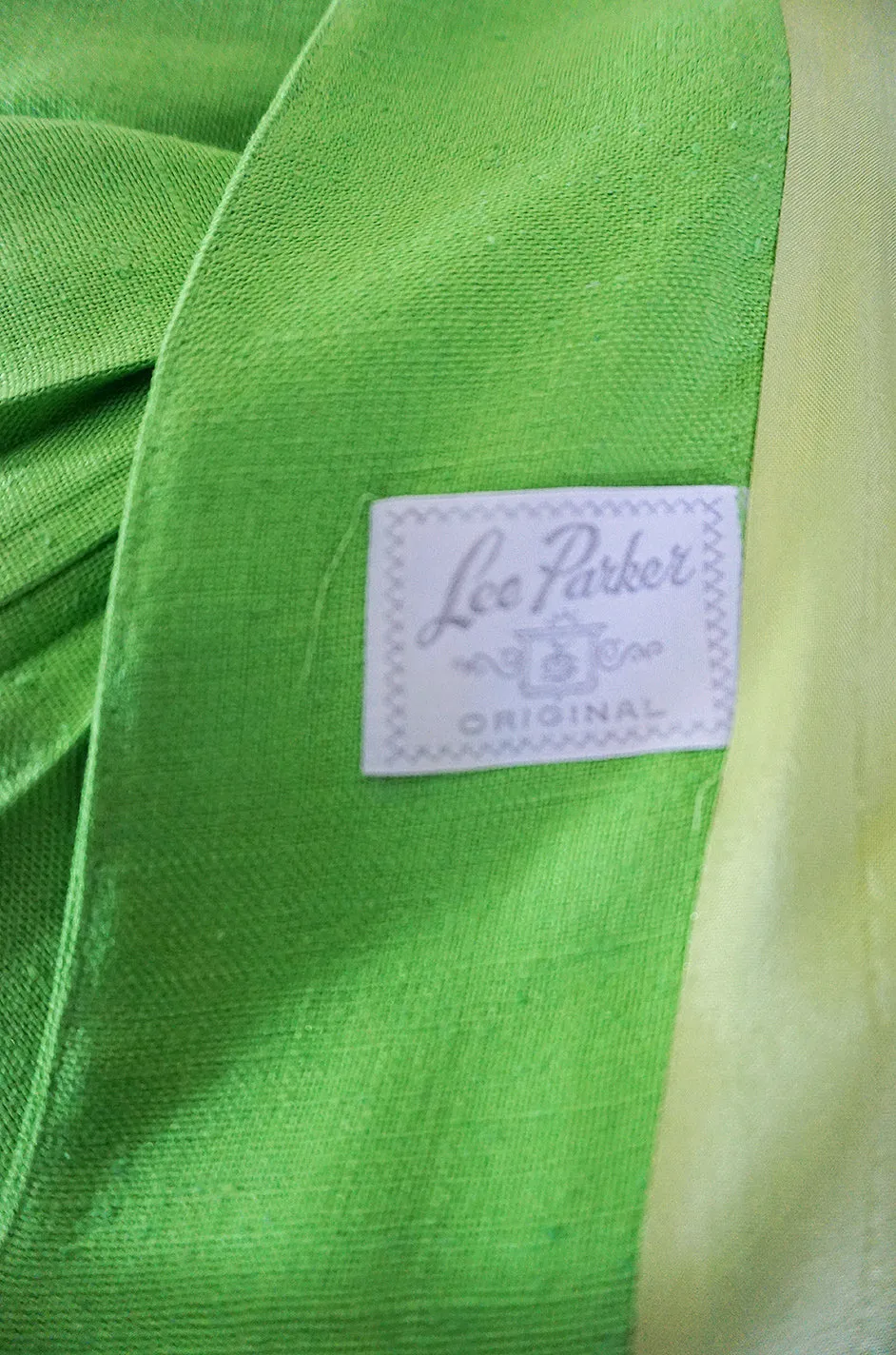 1960s Lee Parker Original Pleated Baby Doll Lime Green Coat