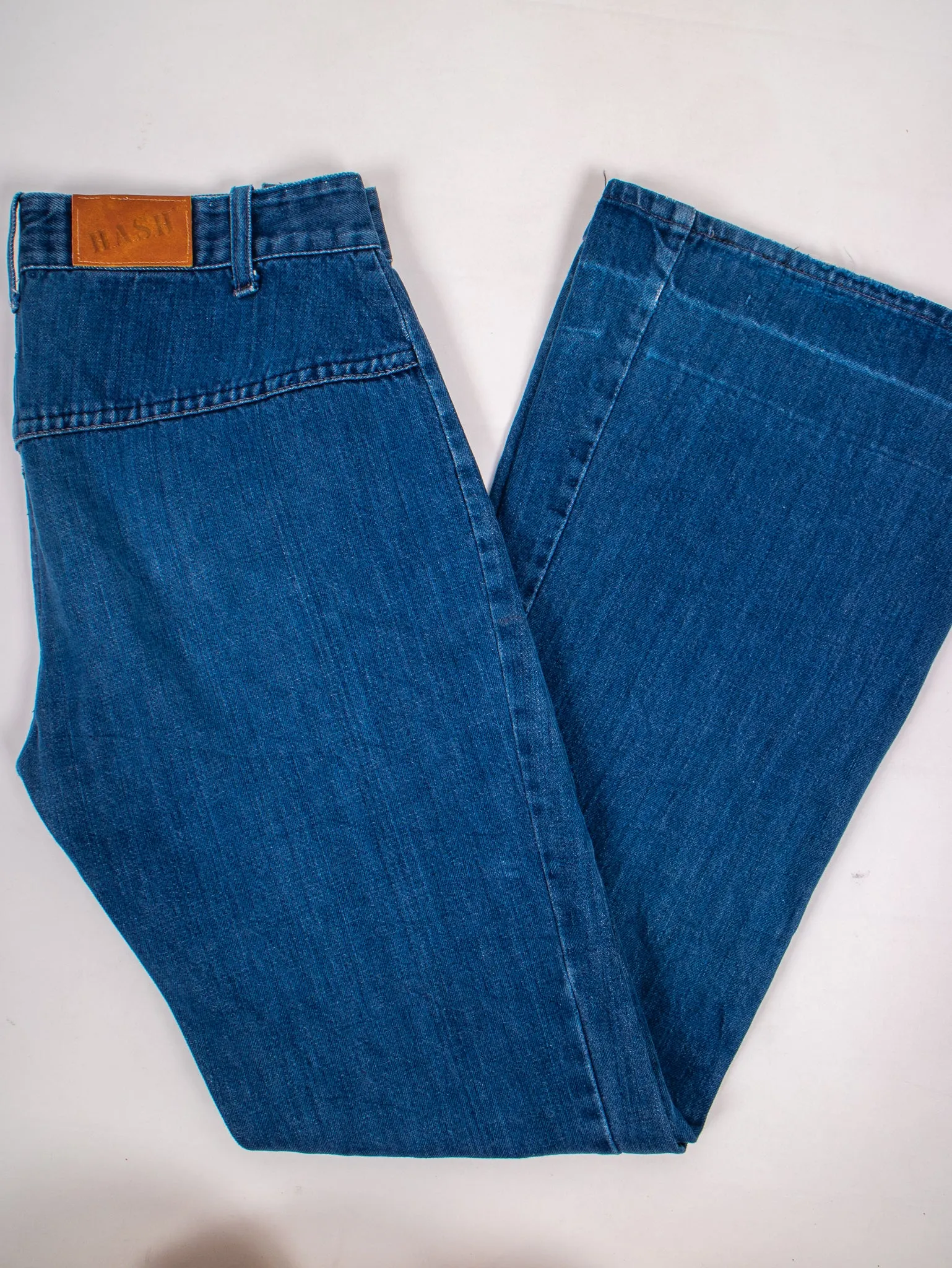 1970s H.A.S.H Low Rise Darkwash Denim Bellbottoms