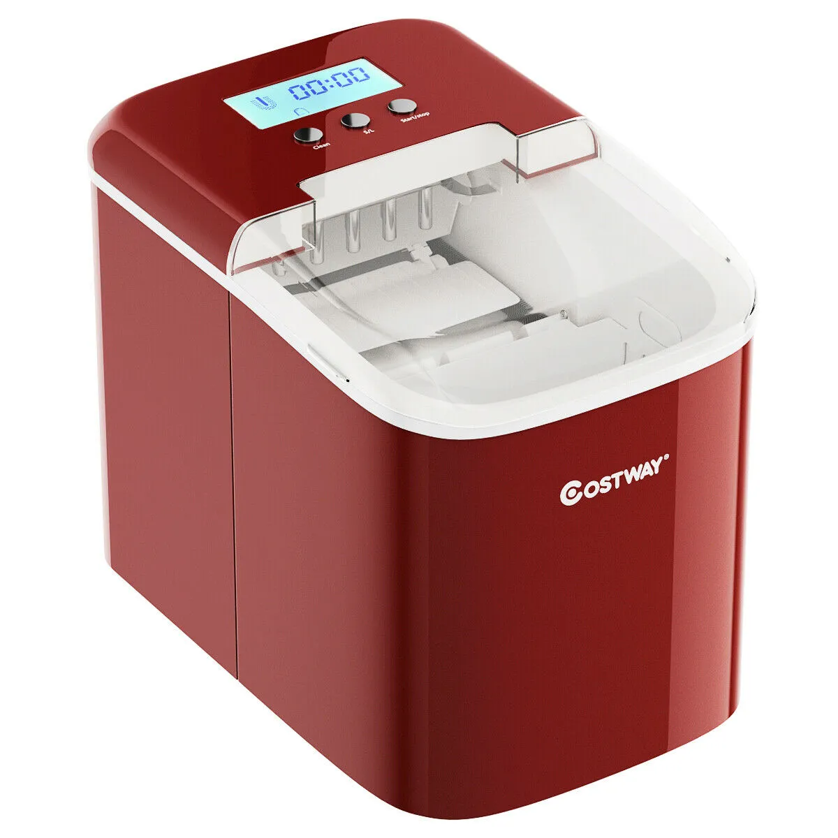 2.1L Automatic Electric Ice Cube Maker Counter Top-Red