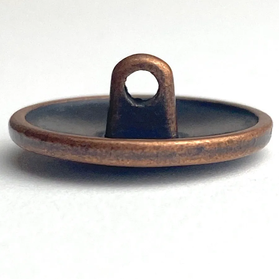 3/4" Copper/Black Mottled Antique Shank Back Metal Button #SWC-140