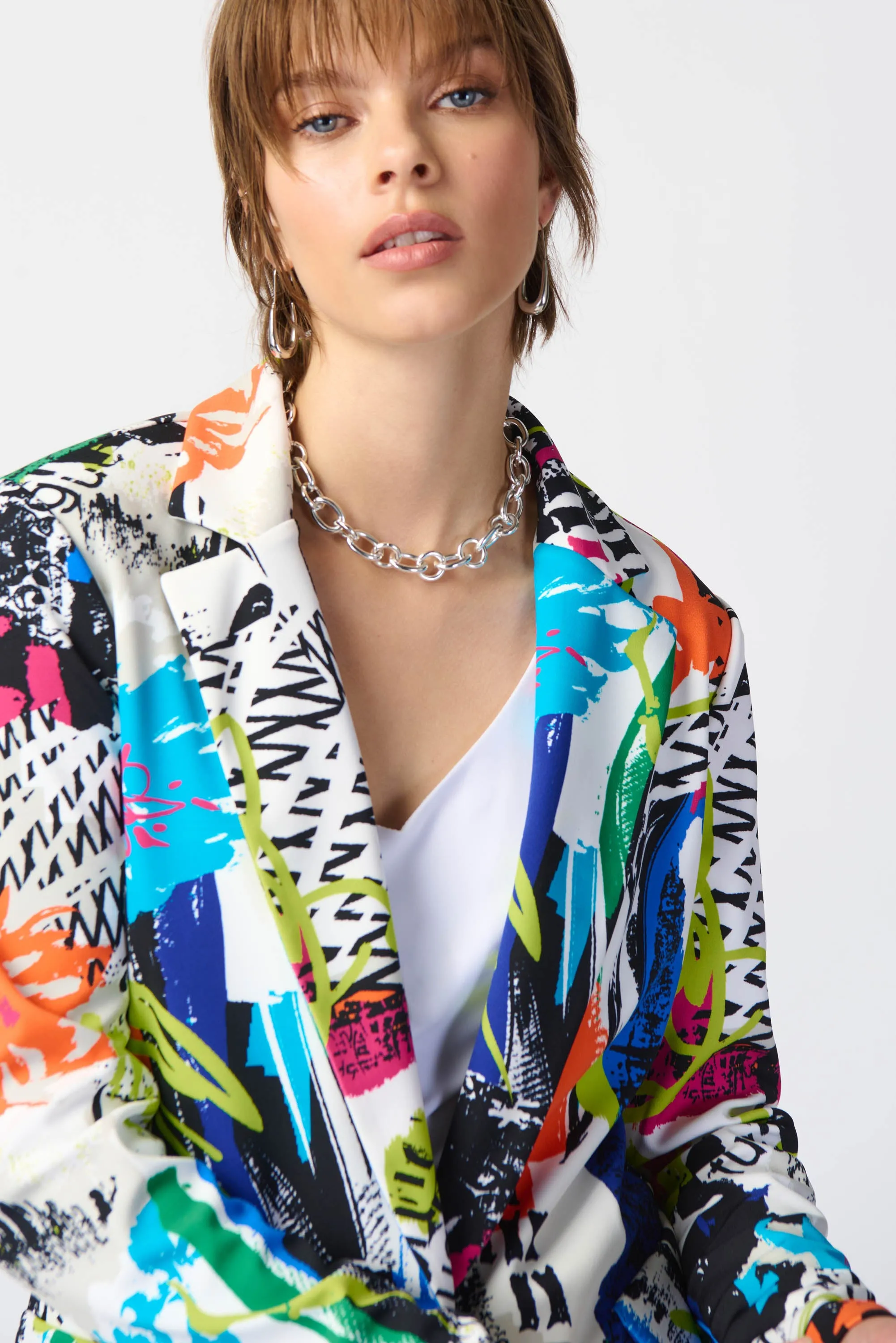 ABSTRACT PRINT BLAZER