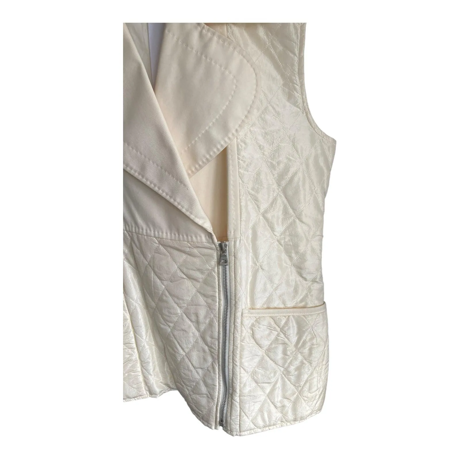 Aquascutum Silk Cream Gilet Style Jacket UK Size Medium