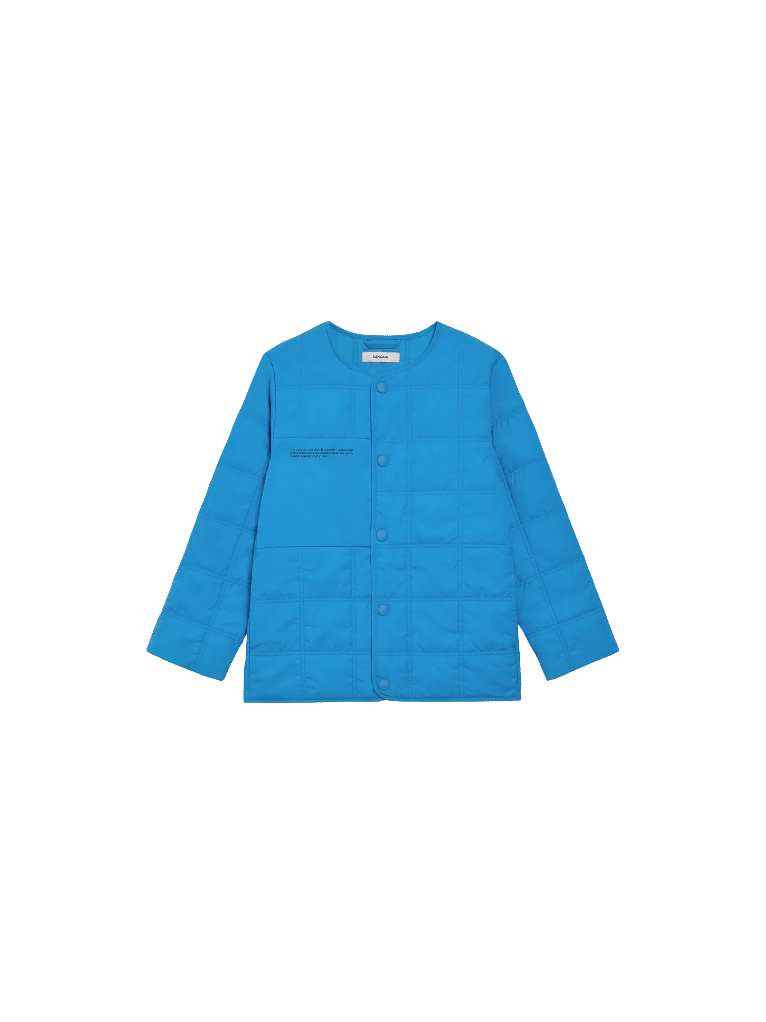 Archive Kid’s Flower-Warmth Quilted Collarless Jacket—cerulean blue