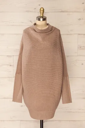 Arrecife Beige | Short Knit Sweater Dress