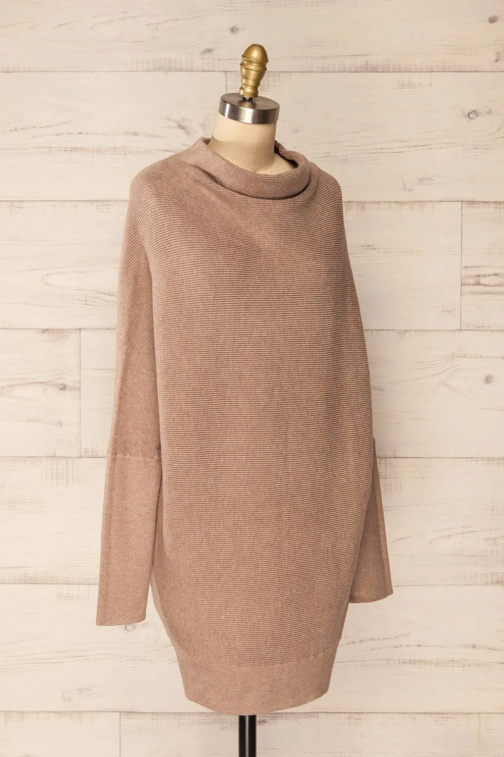 Arrecife Beige | Short Knit Sweater Dress