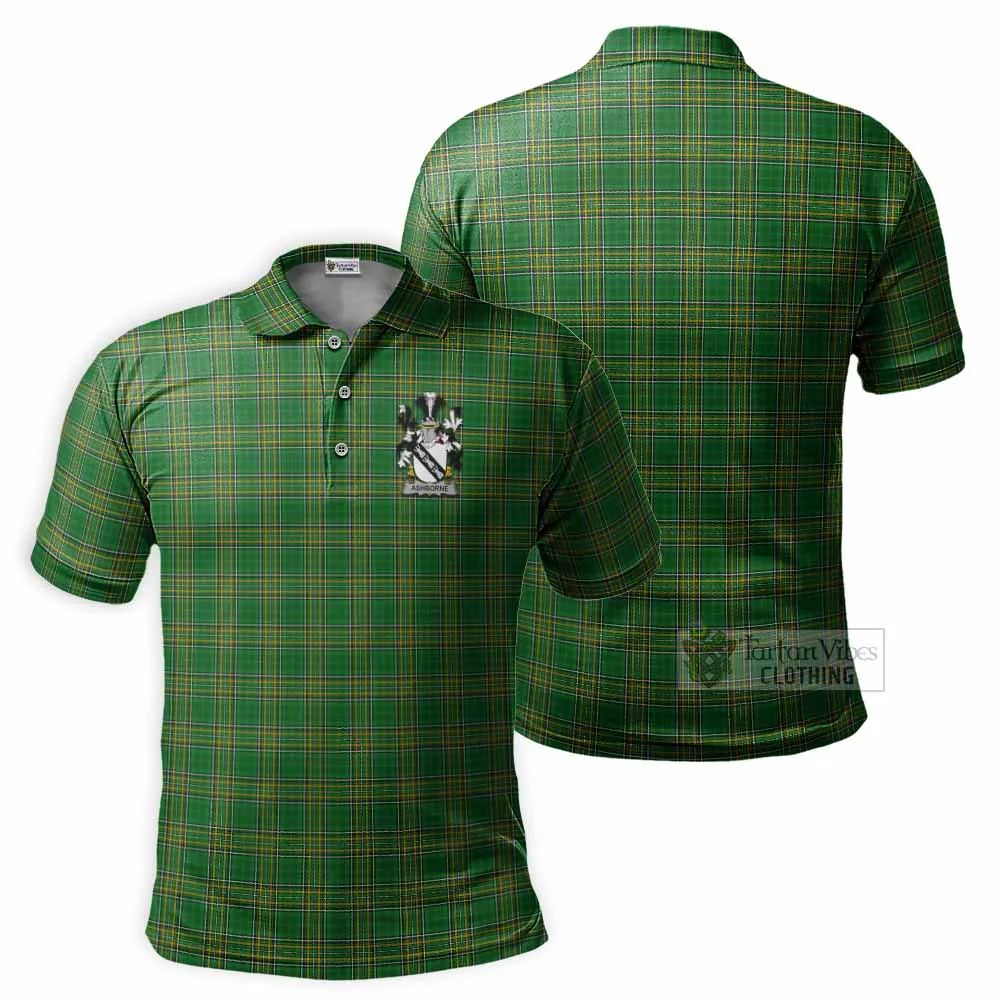 Ashborne Irish Clan Tartan Men's Polo Shirt with Coat of Arms