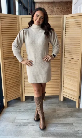 At The Patch Sweater Dress | Khaki