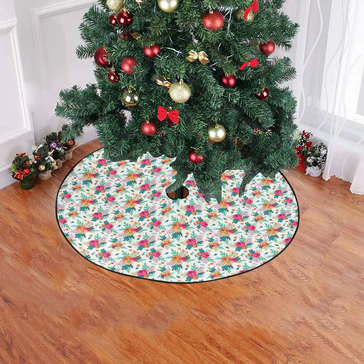 Australian Floral  Christmas Tree Skirt