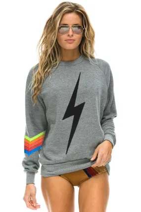 Aviator Nation - Bolt Stitch Chevron 5 Crew Sweatshirt in Heather/Neon Rainbow