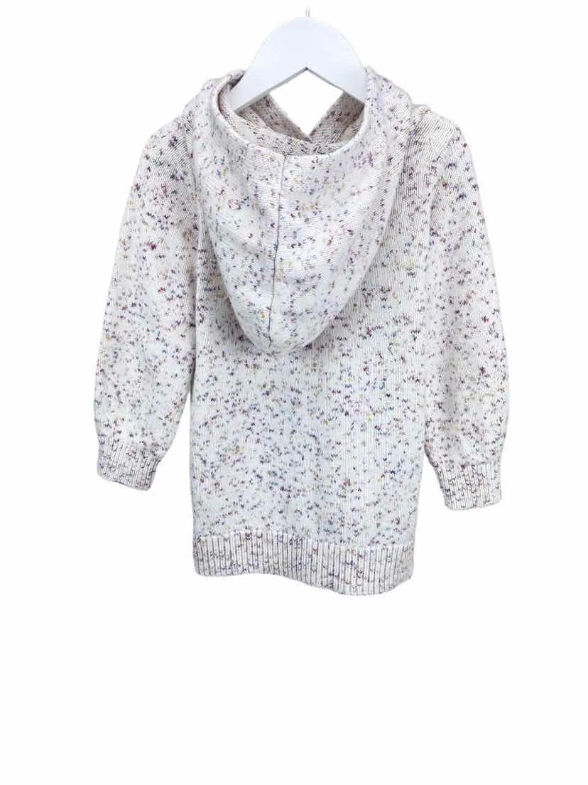 Baby Gap, Girls' Donegal Hoodie Sweater Tunic/Dress, Ivory/Multi, Size 4