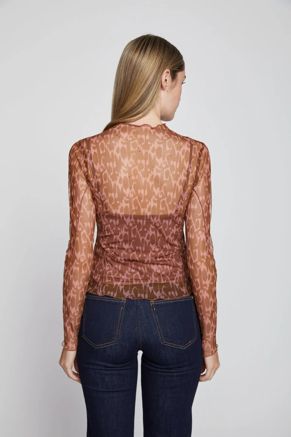 Bailey 44 Lysa Mesh Top in Ikat Animal Print