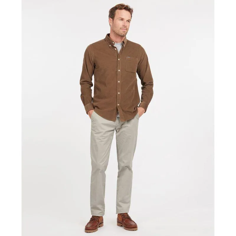 Barbour Ramsey Corduroy Mens Tailored Shirt - Brown