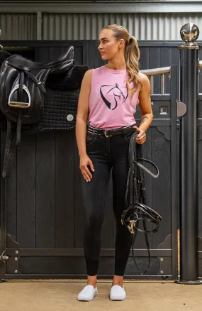 BARE Black Logo Tank Top - Pink