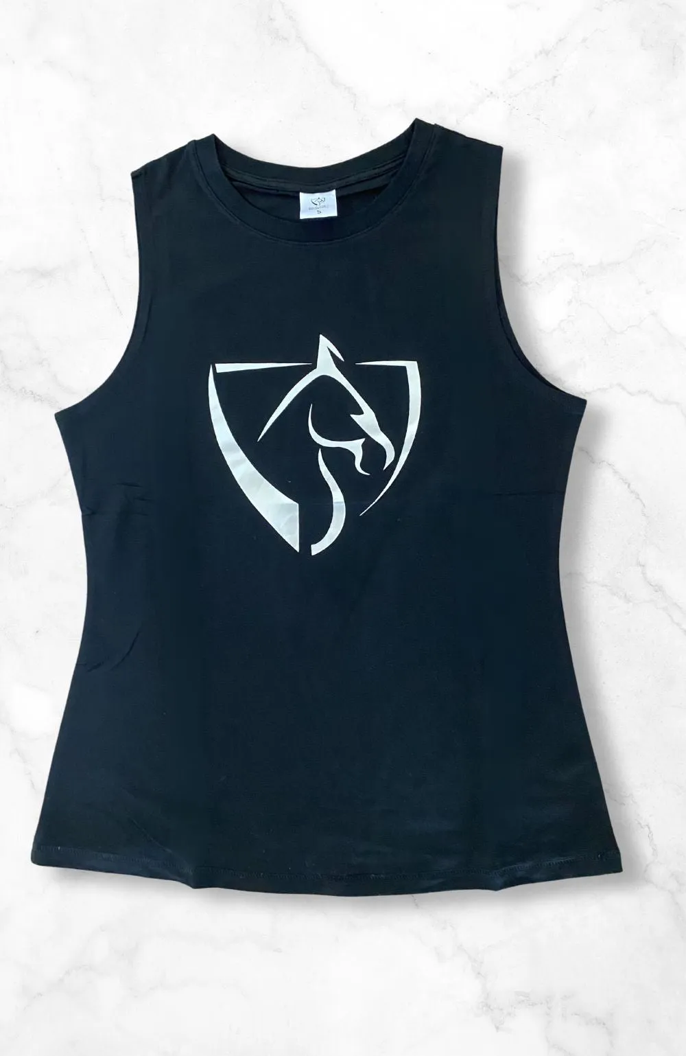 BARE Silver Logo Tank Top - Black