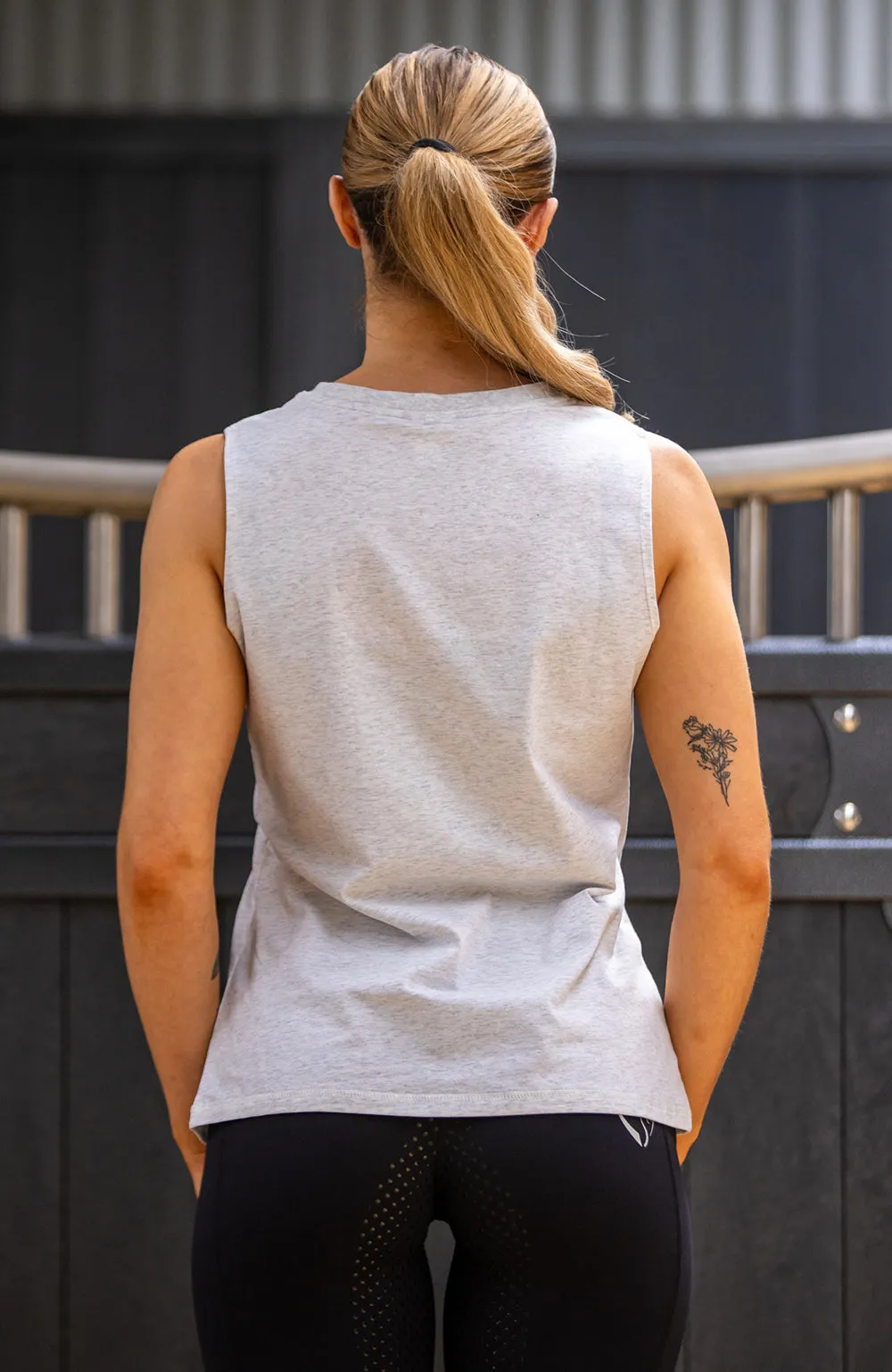 BARE Silver Logo Tank Top - Grey