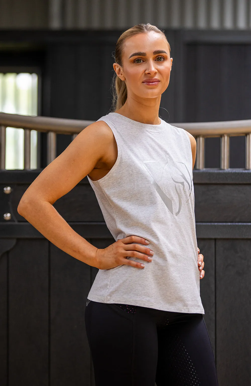 BARE Silver Logo Tank Top - Grey