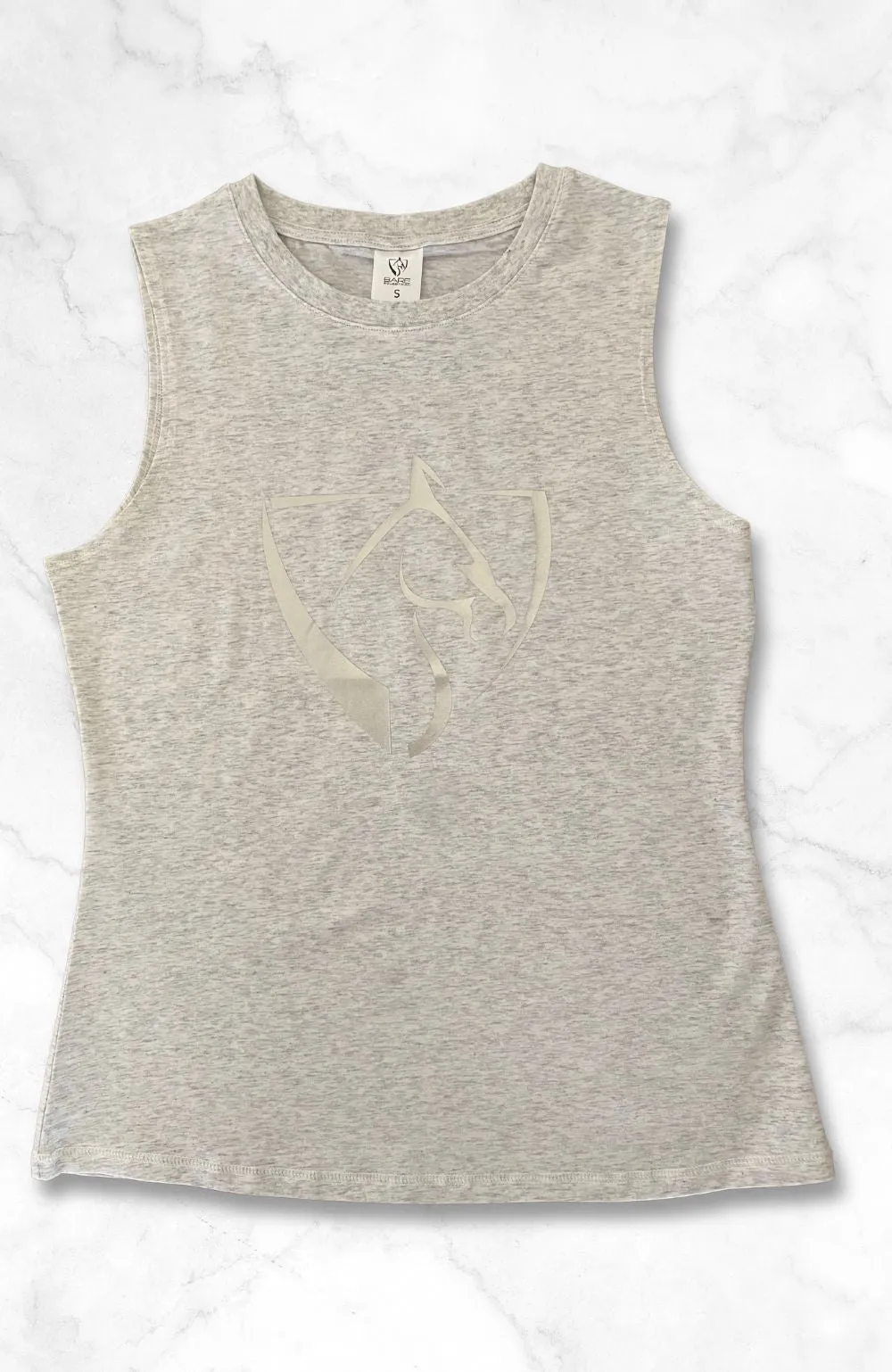 BARE Silver Logo Tank Top - Grey