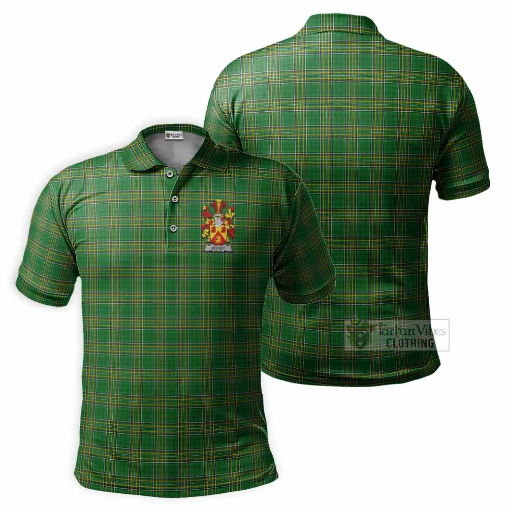 Becket Irish Clan Tartan Men's Polo Shirt with Coat of Arms