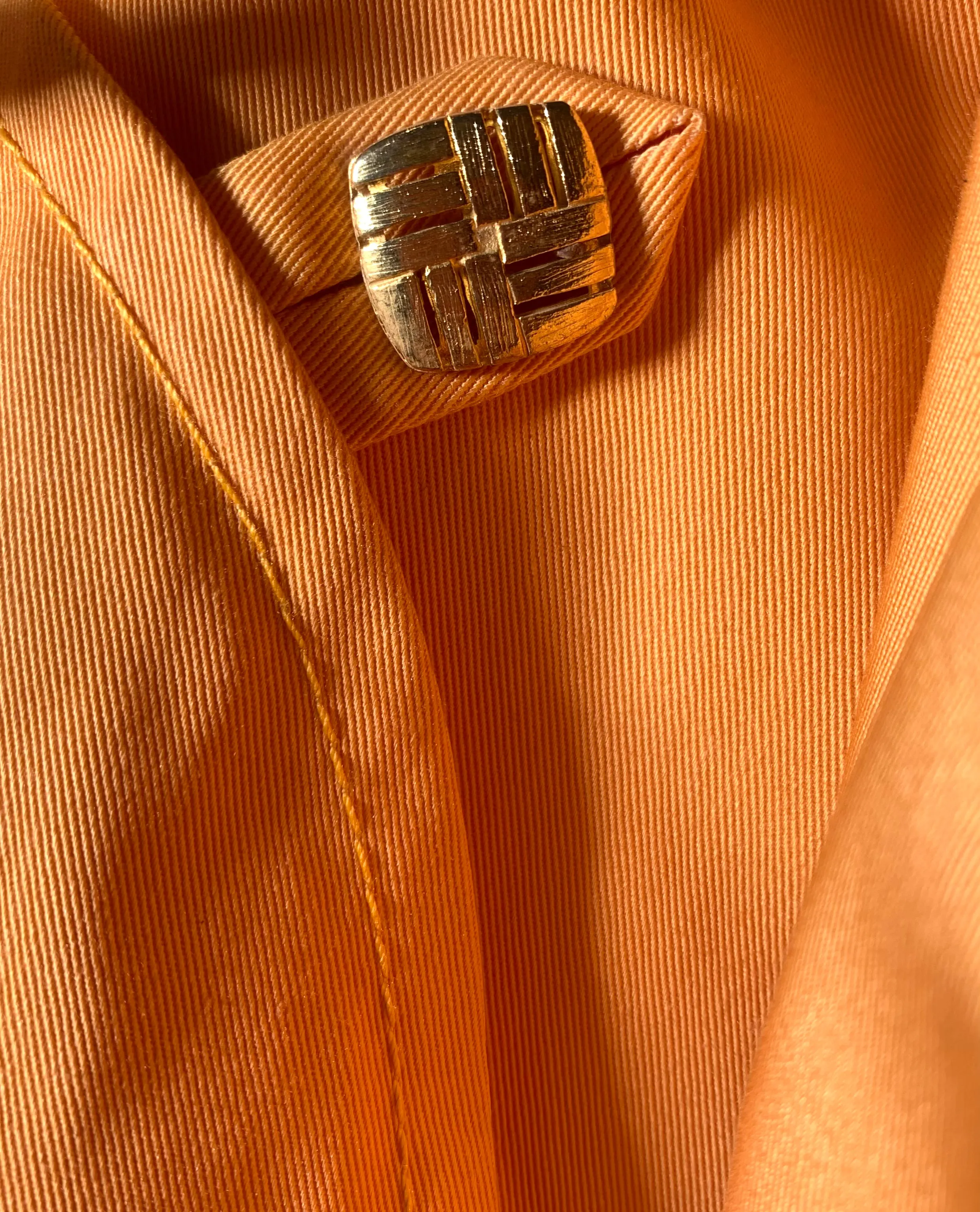 Bill Gibb Orange Pleated Tie Front Jacket