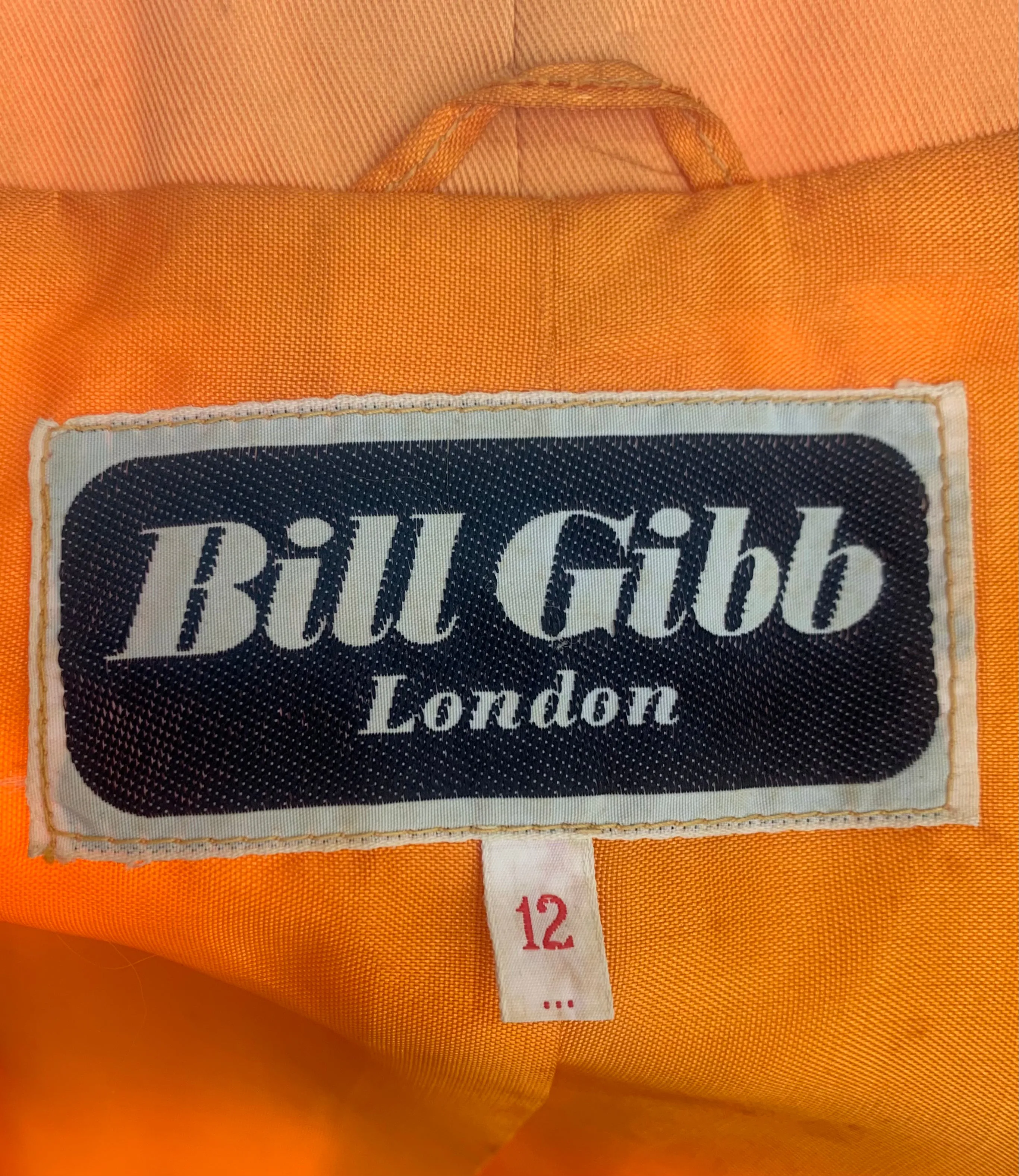 Bill Gibb Orange Pleated Tie Front Jacket