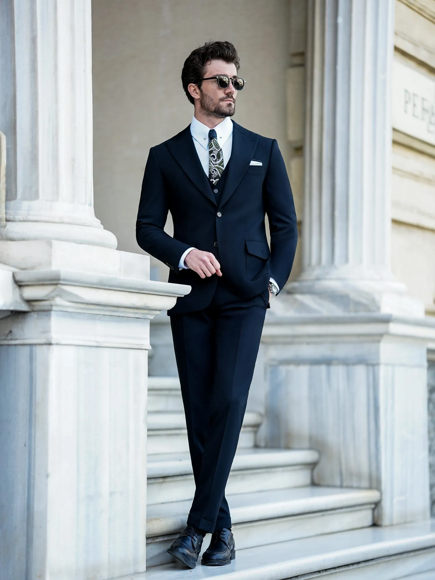 Black Slim-Fit Suit 3-Piece