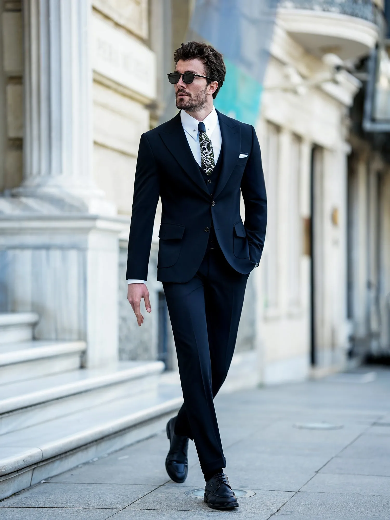 Black Slim-Fit Suit 3-Piece