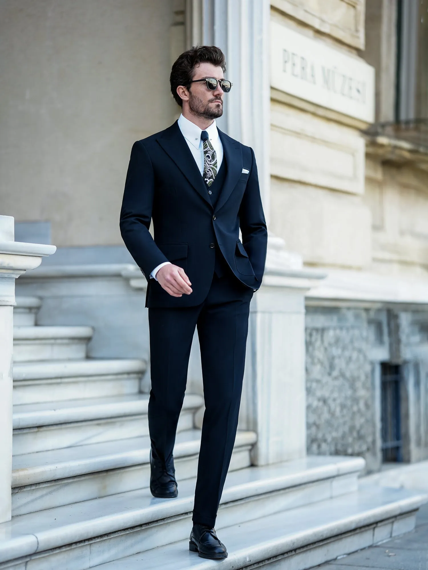 Black Slim-Fit Suit 3-Piece