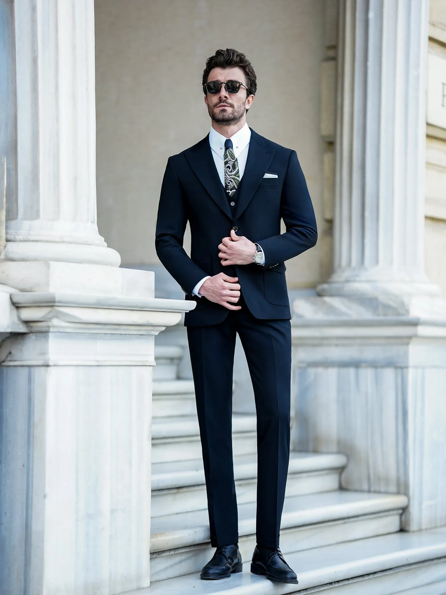 Black Slim-Fit Suit 3-Piece