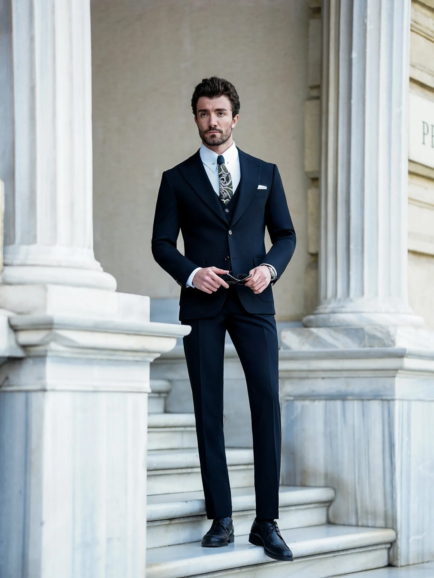 Black Slim-Fit Suit 3-Piece