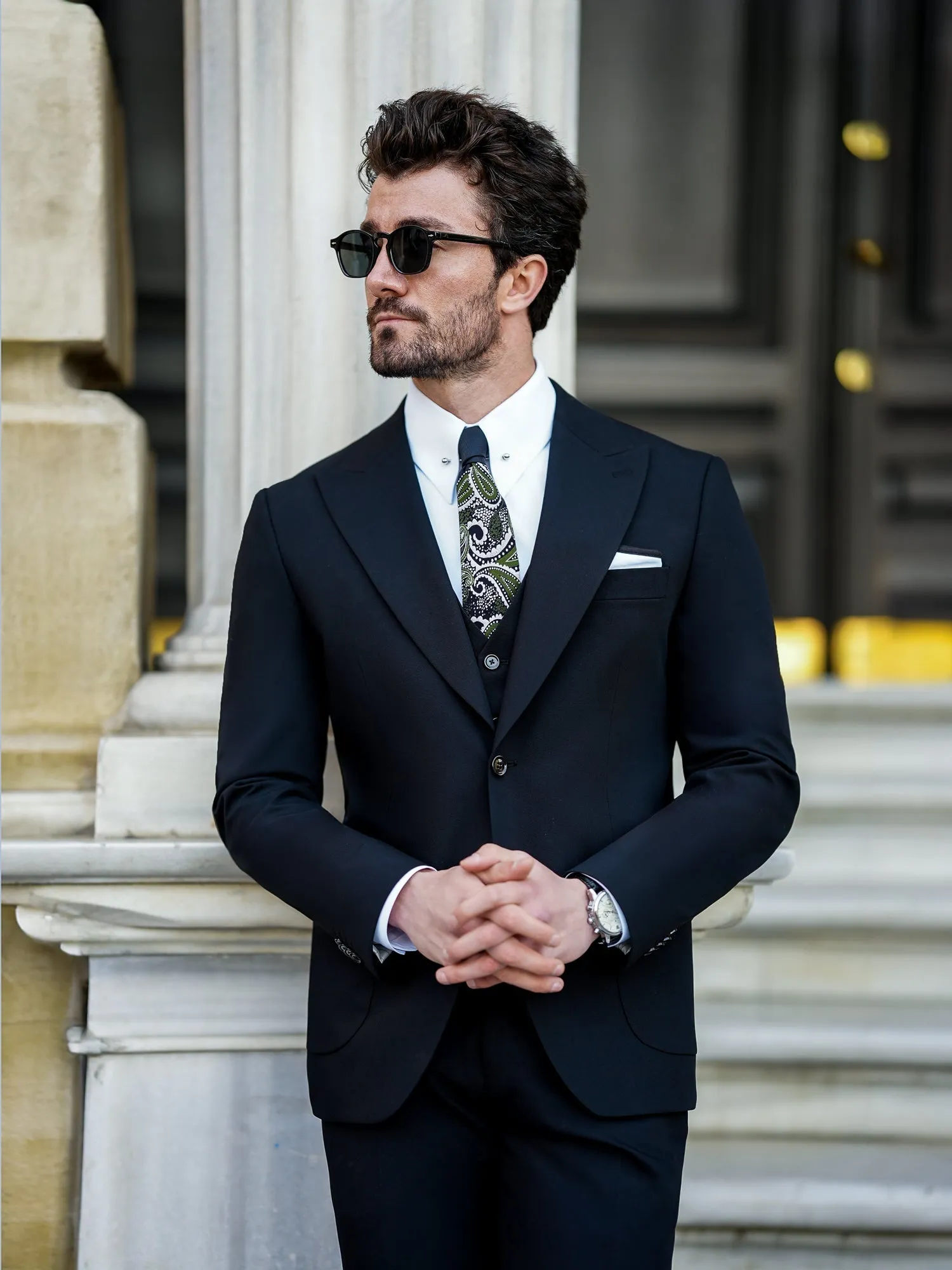 Black Slim-Fit Suit 3-Piece