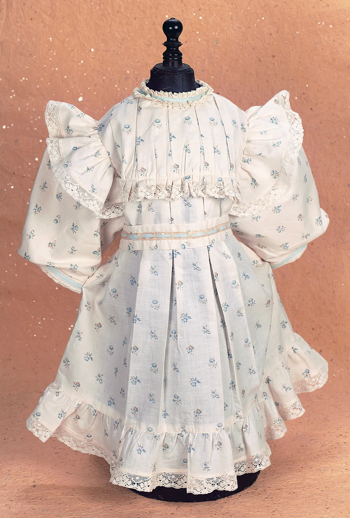 Blue Cotton Print Jumeau Dress