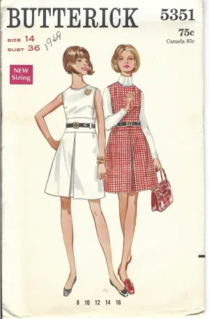 Butterick 5351 Ladies Jumper Dress Vintage Sewing Pattern 1960s