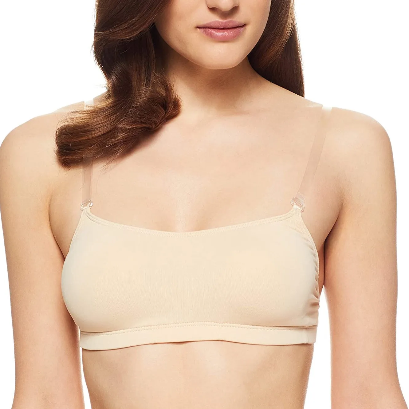 CAPEZIO 3564 BRATEK CAMISOLE BRA WITH CLEAR BACK AND STRAPS