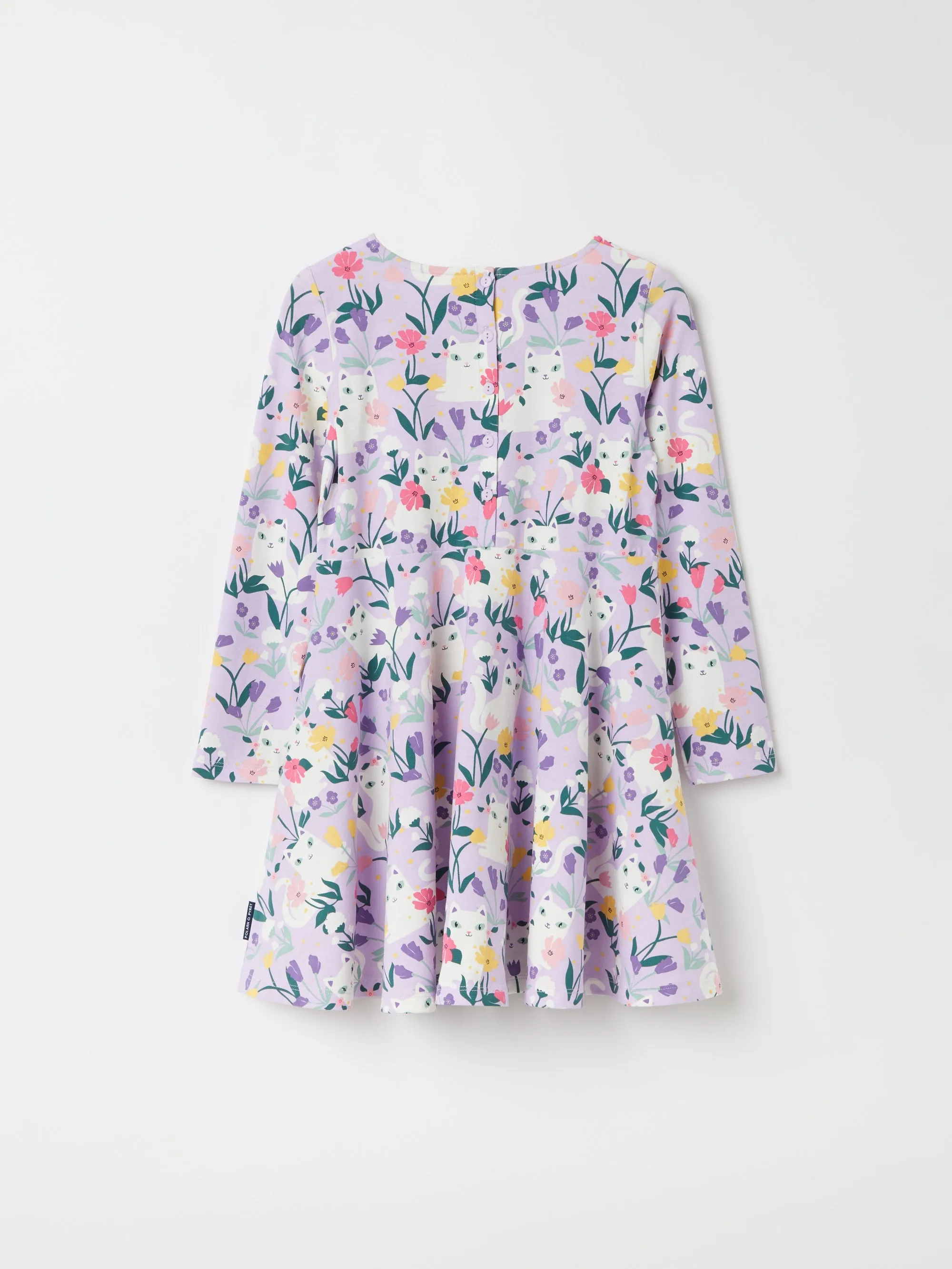 Cats and Flowers Kids Dress