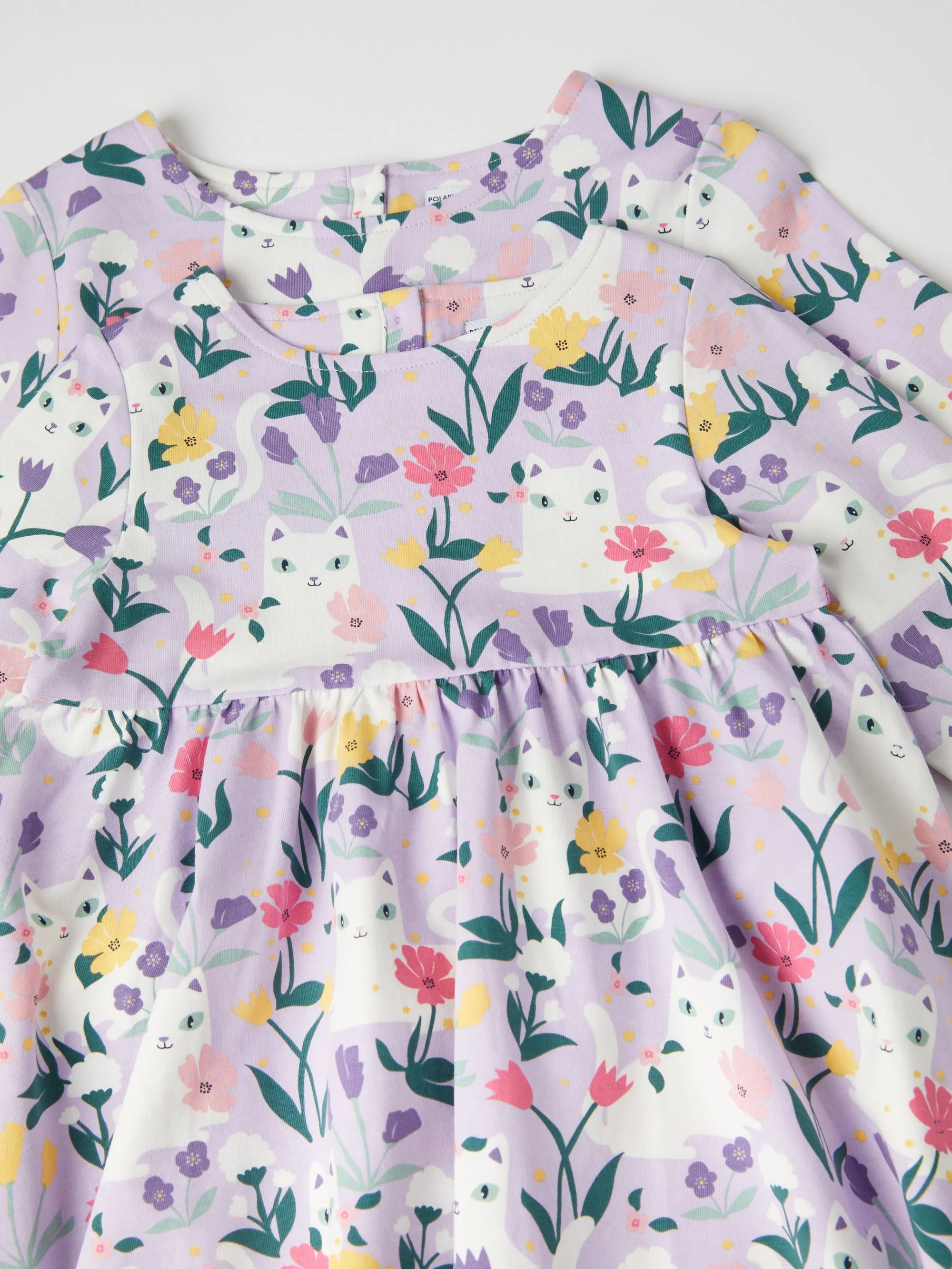 Cats and Flowers Kids Dress