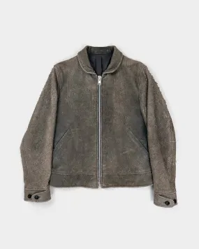 Comme des Garçons Homme Crushed Suede Grey Jacket AW 2002