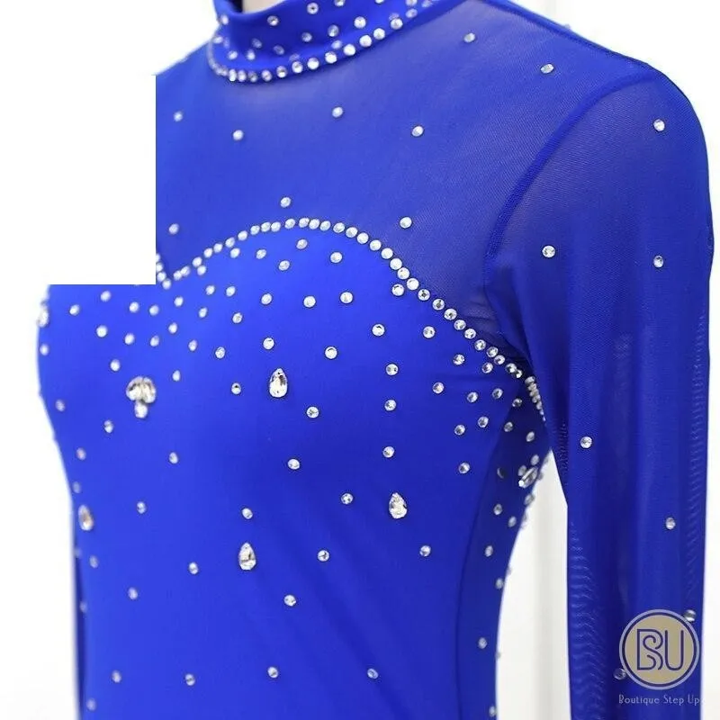 Competition Figure Skating Dress Mesh Long Sleeves Avaiable in 10 Colors