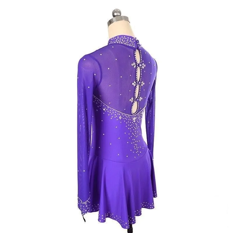 Competition Figure Skating Dress Mesh Long Sleeves Avaiable in 10 Colors