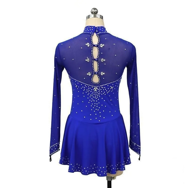 Competition Figure Skating Dress Mesh Long Sleeves Avaiable in 10 Colors