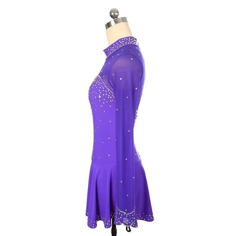 Competition Figure Skating Dress Mesh Long Sleeves Avaiable in 10 Colors