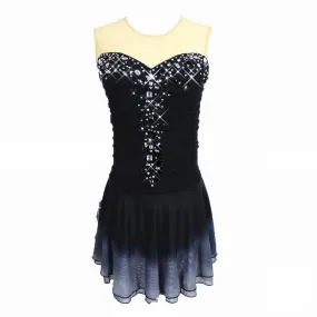 Competition FIgure Skating Dress Rushed Sweetheart Neckline