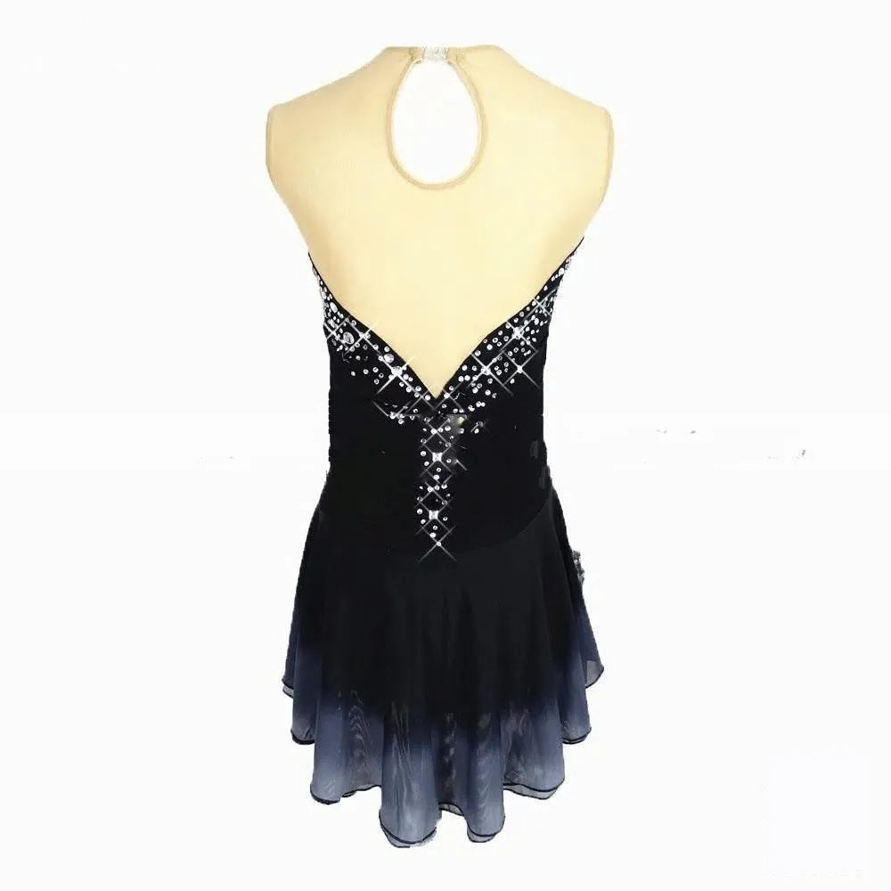 Competition FIgure Skating Dress Rushed Sweetheart Neckline