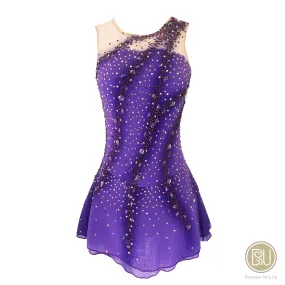 Competition Skating Dress Sleeveless Purple Crystals BSU11082