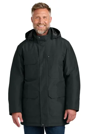 CornerStone Mens Elements Wind & Water Resistant Insulated Full Zip Hooded Parka - Black - New