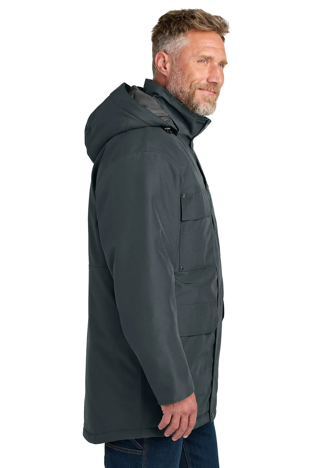 CornerStone Mens Elements Wind & Water Resistant Insulated Full Zip Hooded Parka - Iron Grey - New