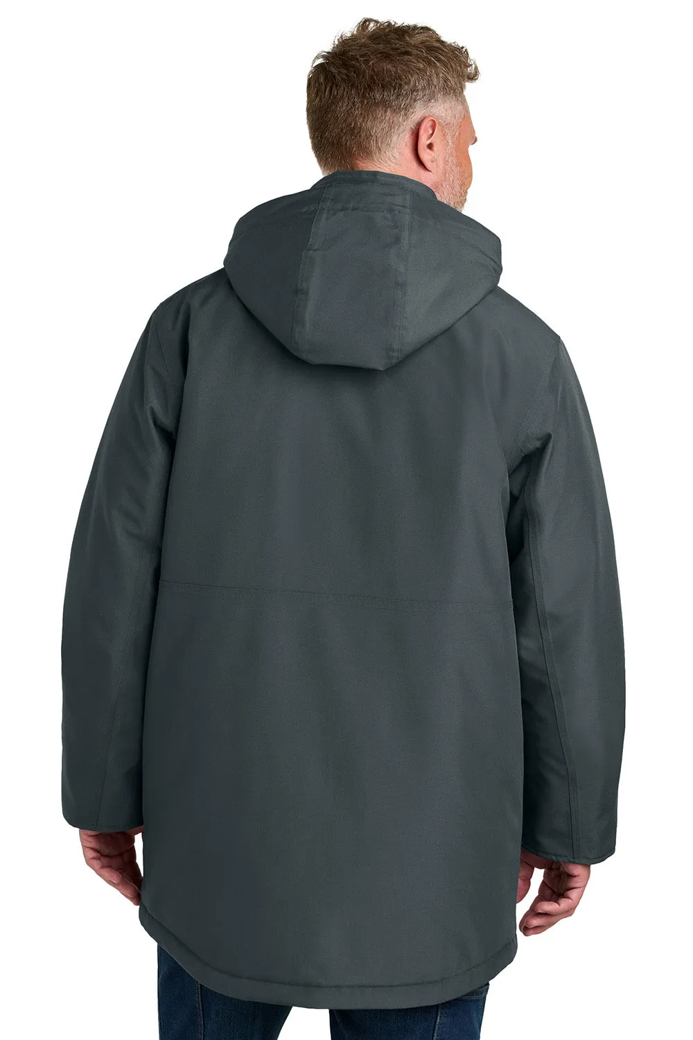 CornerStone Mens Elements Wind & Water Resistant Insulated Full Zip Hooded Parka - Iron Grey - New