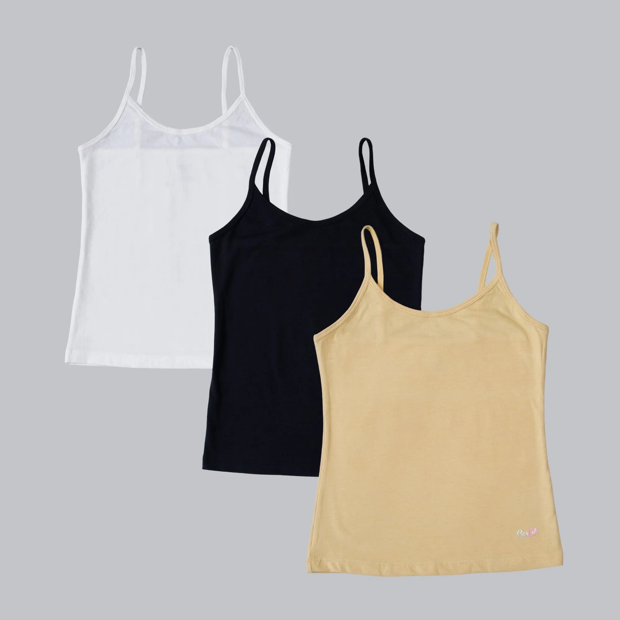 Cotton Spandex Super Soft Camisole for Girls (Pack of 3)- SGL-2