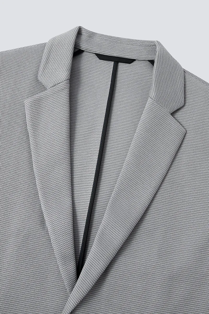 CottonSTRETCH Knit Smart Blazer | Grey GYE144