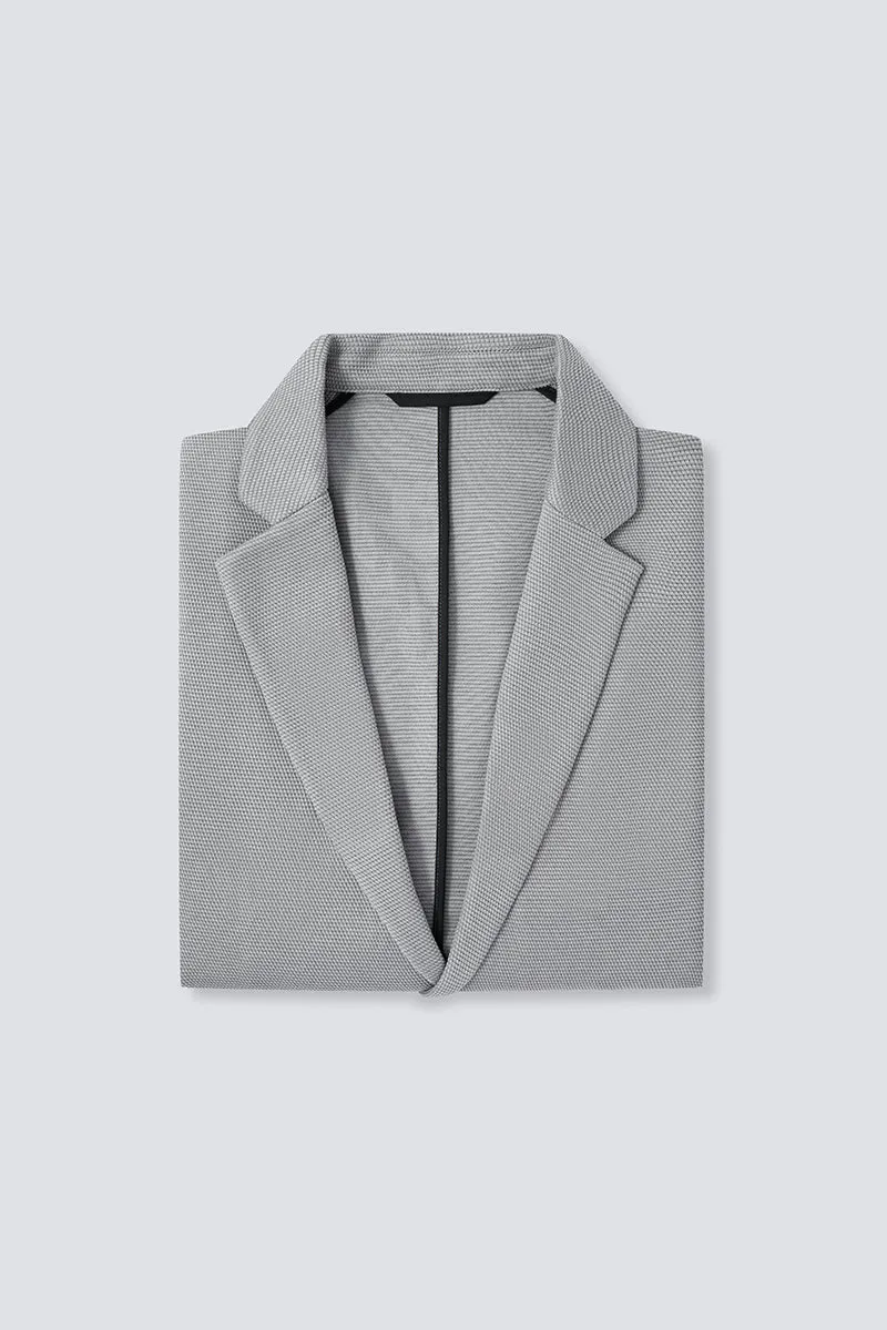 CottonSTRETCH Knit Smart Blazer | Grey GYE144